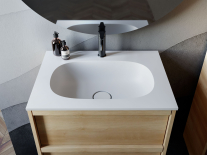 Lavoar Kerrock pentru mobilier Kolpasan, Storia 81 cm, cu ventil click-clack  alb